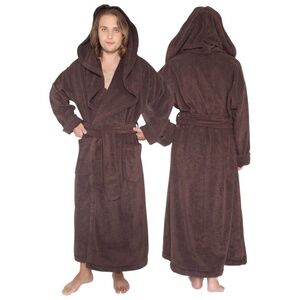Men’s Long Monk Hooded Turkish Cotton Spa Bathrobe